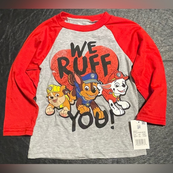 Paw Patrol We Ruff You 2T long sleeve shirt new - Picture 1 of 3